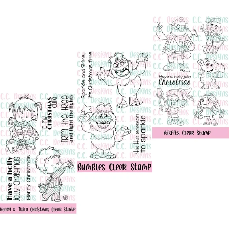 عيد الميلاد فتاة وفتى واضح سيليكون Stamps DIY بها بنفسك خردة الحجز رصاصة مجلة الحرفية لوازم ختم ألبوم صور بطاقة صنع