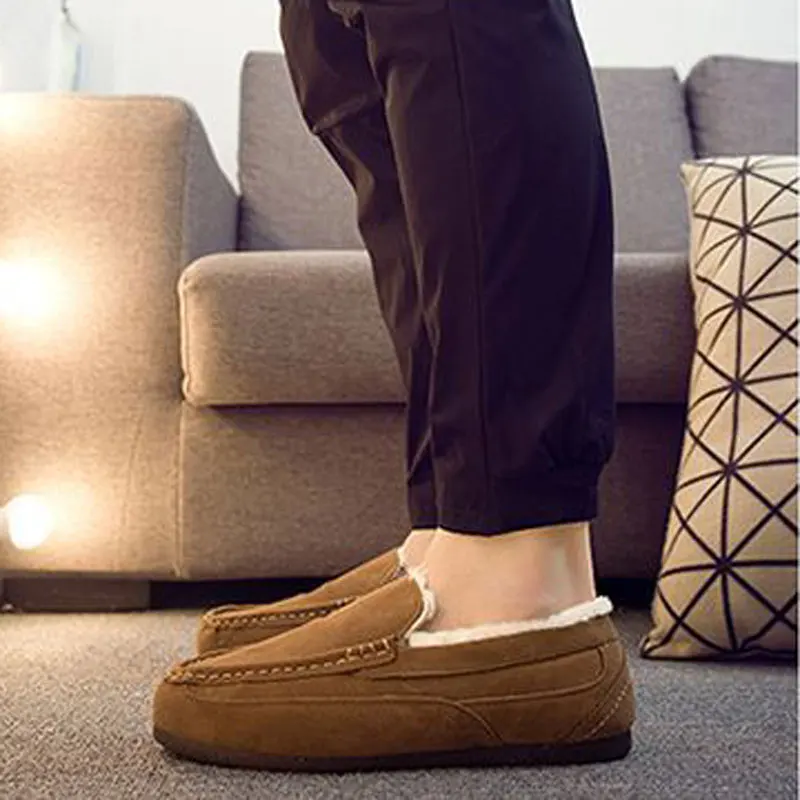 New Winter Trend Men\'s Shoes Plus Velvet Thick Warm Wild Casual Peas Shoes Simple Comfortable Breathable Non-slip Cotton Shoes