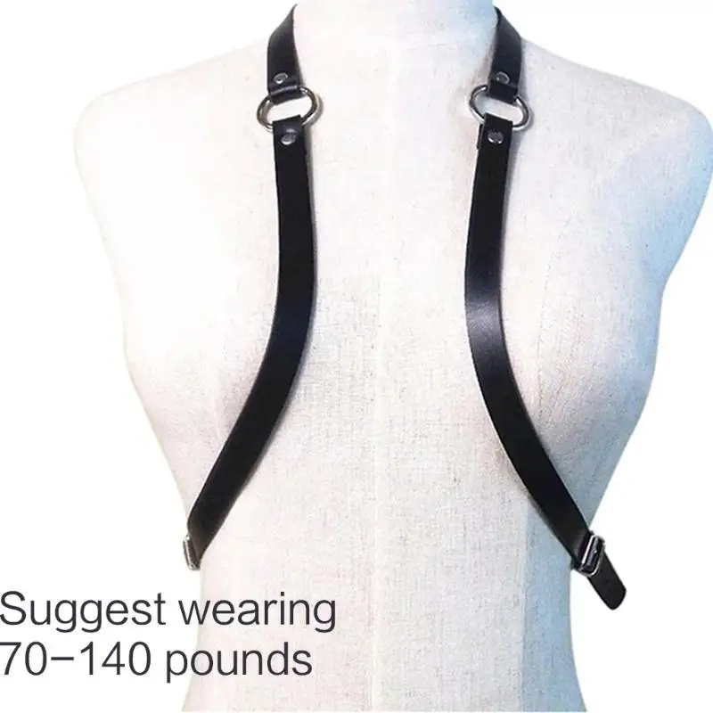 652F Catene gotiche per imbracatura per catene a bilanciere PU nere per feste cosplay