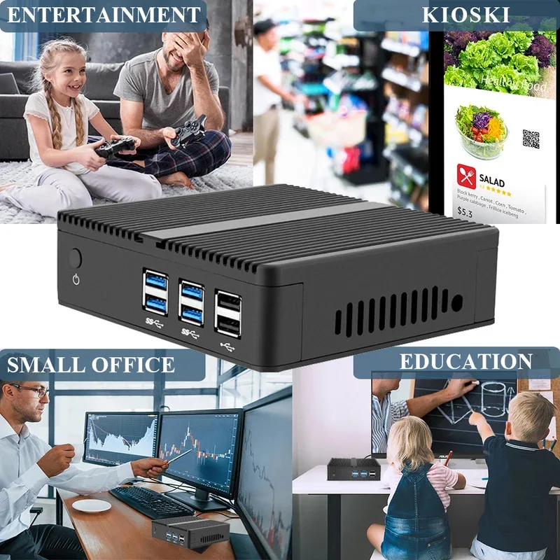 Senza ventola Piccolo Mini PC CPU Core I7 4500U I5 4200Y I3 4010Y DDR3L Ufficio MiniPC Computer Desktop Win10 Wifi Barebone Pc portatile