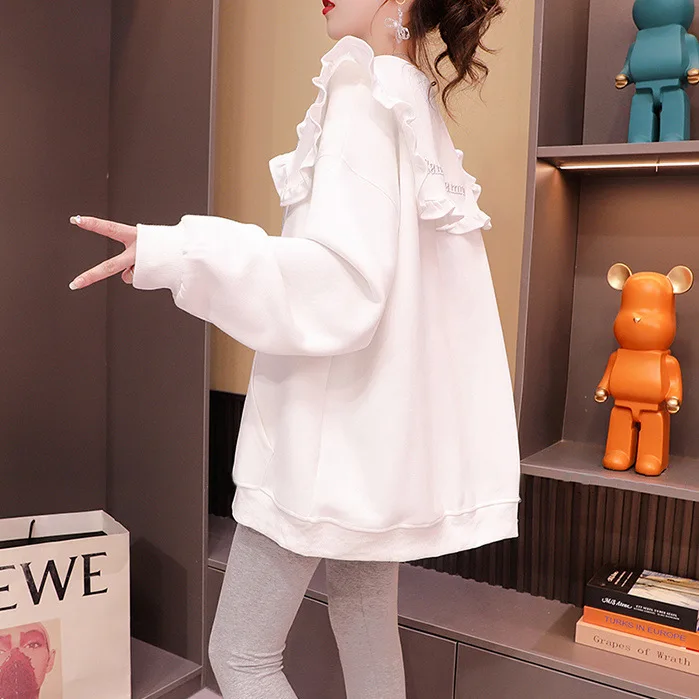 Doll Collar Embroidery Versatile Cardigan Jacket Women's 2025 Autumn New Loose and Thin Foreign Wear Cardigan Sweatshirt