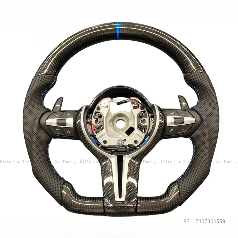 Sports Style Steering Wheel for BMW M2 M3 M4 M5 M6 X5M F30 F10 F20 F35 F22 F18 F07 F01 E90 E92 E46 Carbon Fiber Steering Wheel