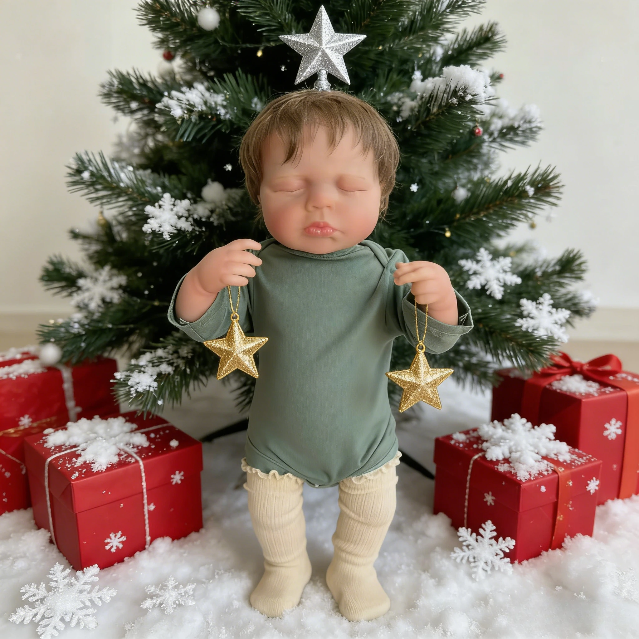 48 سنتيمتر نابض بالحياة تولد من جديد دمية LouLou مع كامل الفينيل الجسم عيون قريبة اليد الجذور الشعر ثلاثية الأبعاد الجلد مرئية الأوردة تحصيل دمية طفل Gi