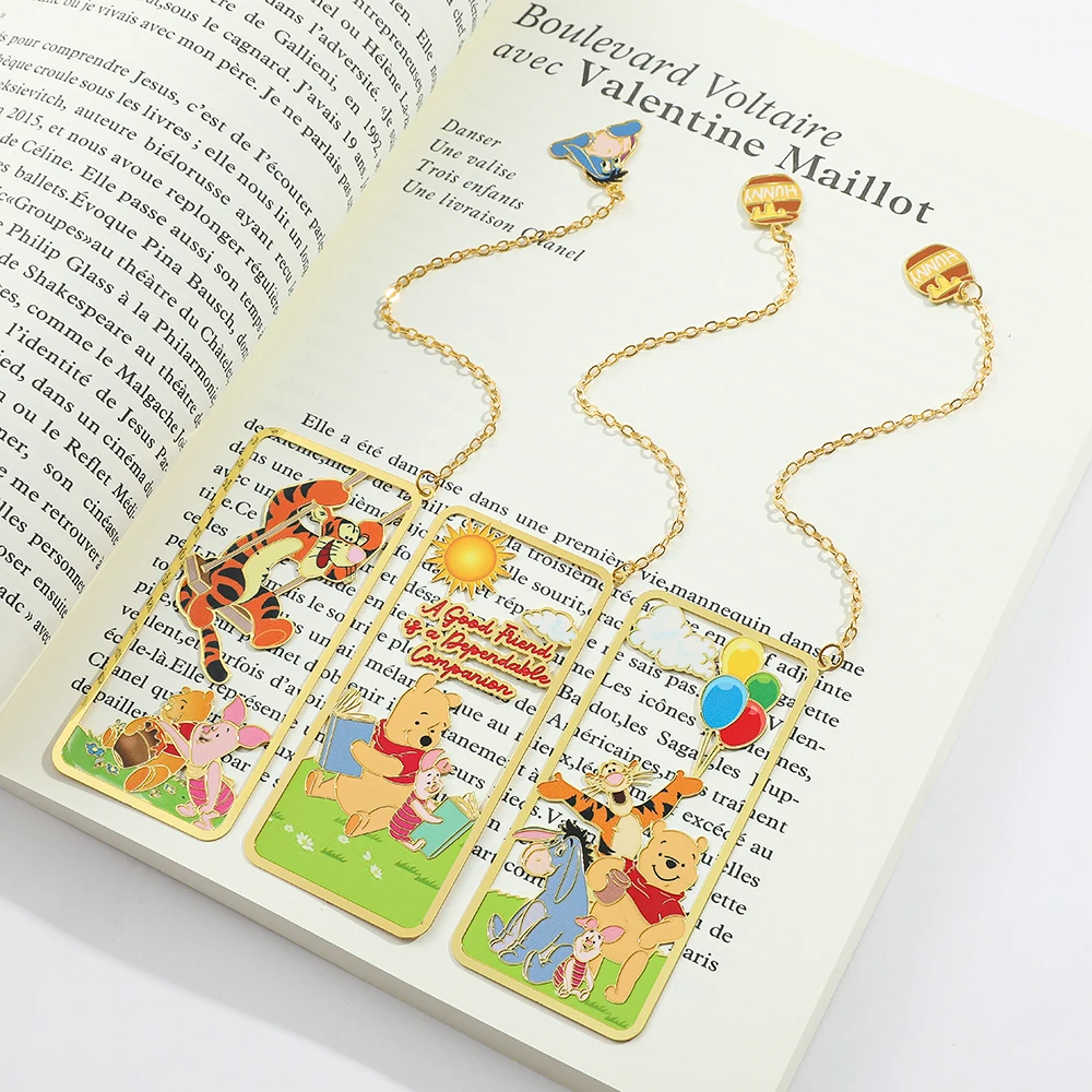 Imagem -02 - Winnie The Pooh Disney Metal Marcadorespresentes Meninas Crianças Coleções Fãs do Livro Papelaria Reading Markers 1pc Fãs