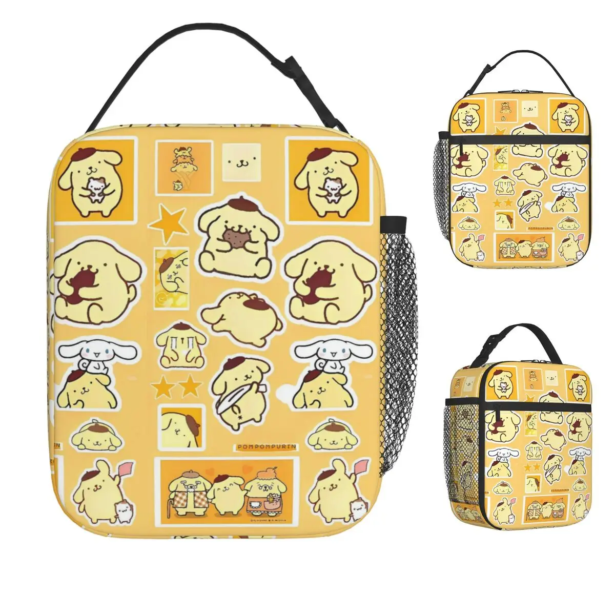 

Милая собака Pom Pom Purin, мультяшная сумка для обеда для ребенка, ланч-бокс, сумка-холодильник, портативная изолированная водонепроницаемая термосумка-тоут