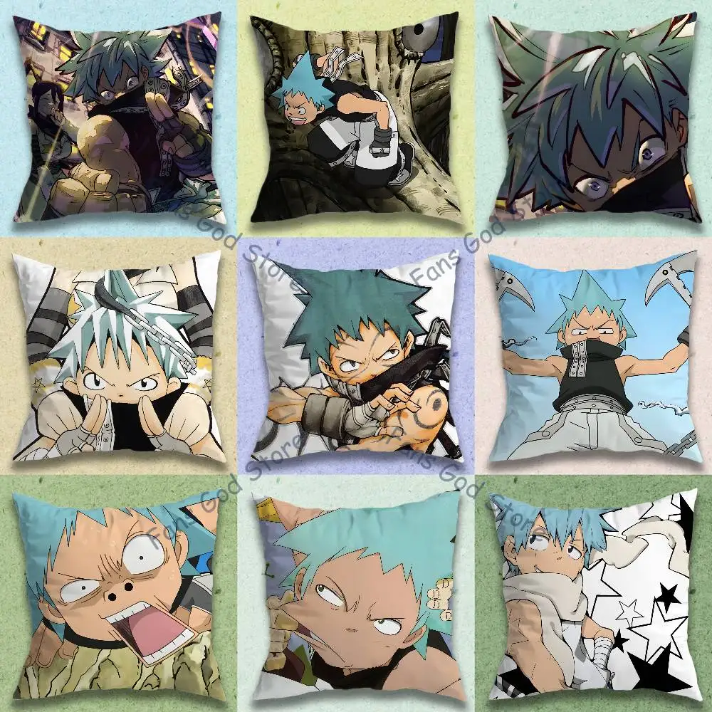 Black Star S-Soul Anime E-Eater Pillow Case Cartoon anime peripheralsBedroom Sofa Decorative Cushion Cover Soft Cushion Cover