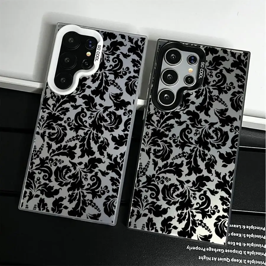Cartoon Black Pattern Phone Cover Case for Samsung Galaxy S26 Note 20 Ultra S21 S24 FE S23 Ultra S22 S20 Plus S25 Edge S23