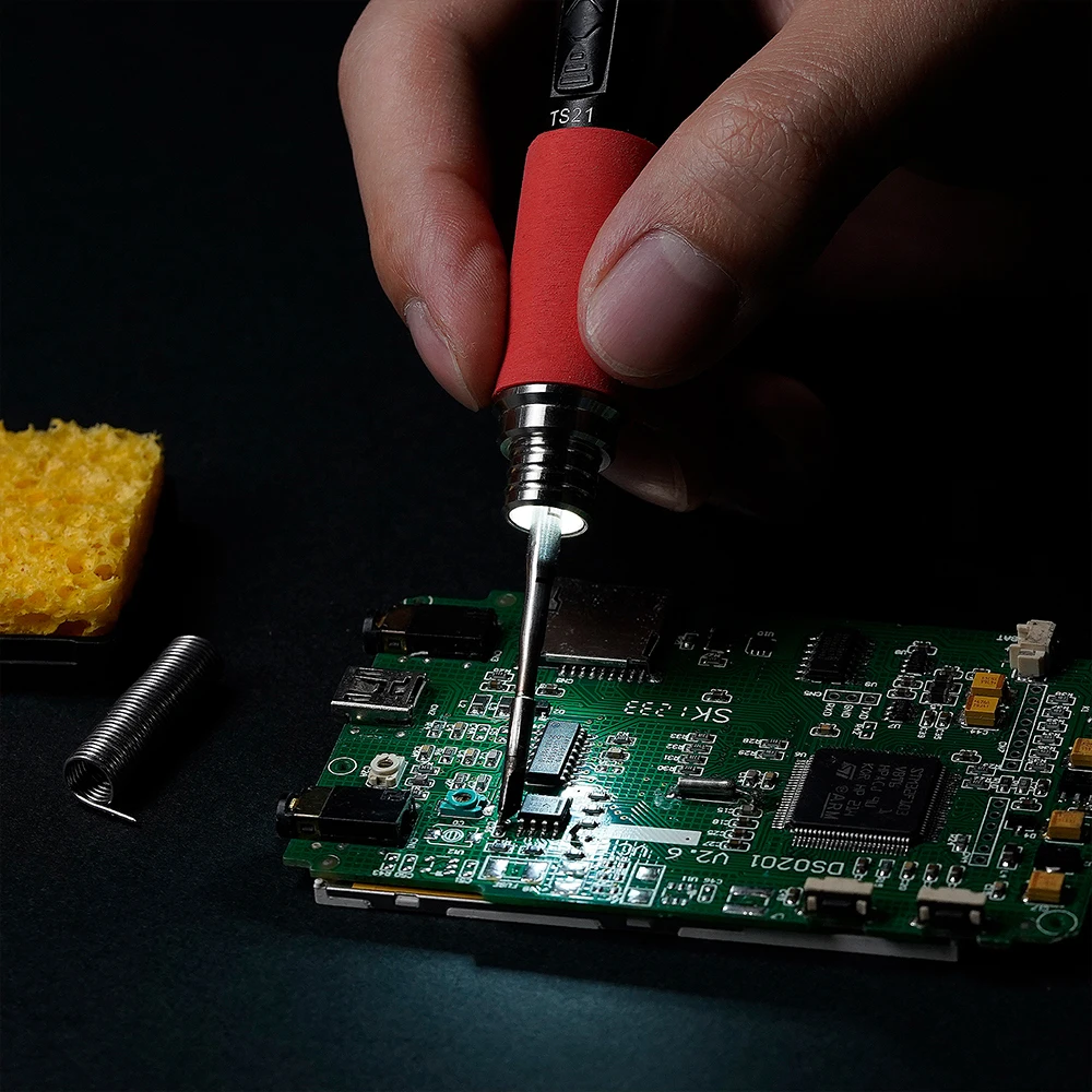 MINIWARE TS21 Smart Soldering Iron Welding Equipment 100W Precision Adjustable Temperature Digital Solder Station Repair Tool