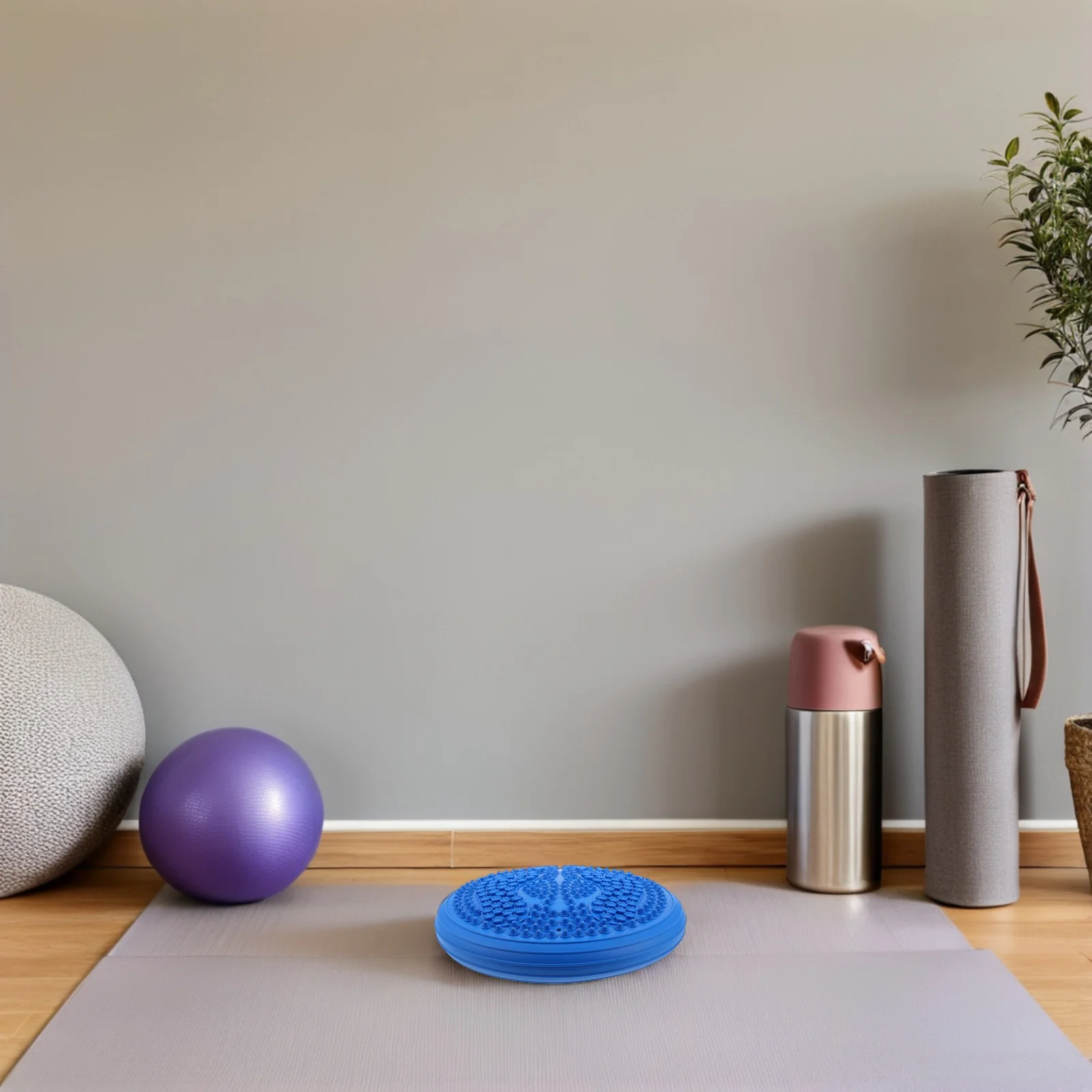 

Round Inflatable Yoga Mat Balance Cushion Wobble Disc Blue Thickened Portable For Stability Training Fitness Exercise