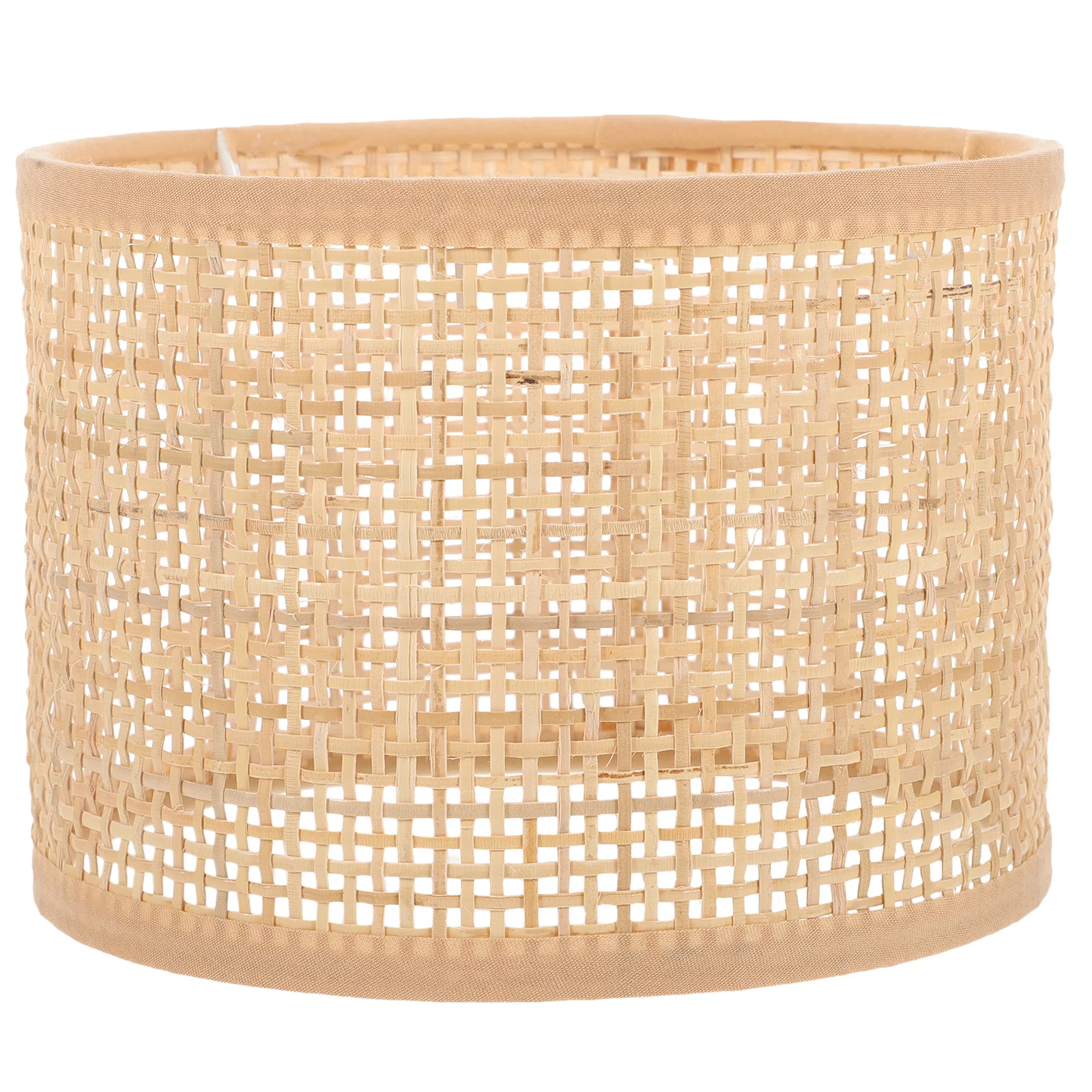 

1pc Square Grid Lampshade Rattan Weaving Craft Decorative Light Cover Dustproof For Bedroom Diy Home Decor Lighting