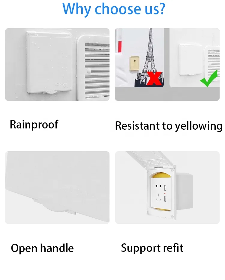 OEM جودة عالية قافلة 86 المقبس تعديل الملحقات السلطة التصحيح صندوق مقاوم للماء التوصيل نوع USB RV المقبس التصحيح مربع