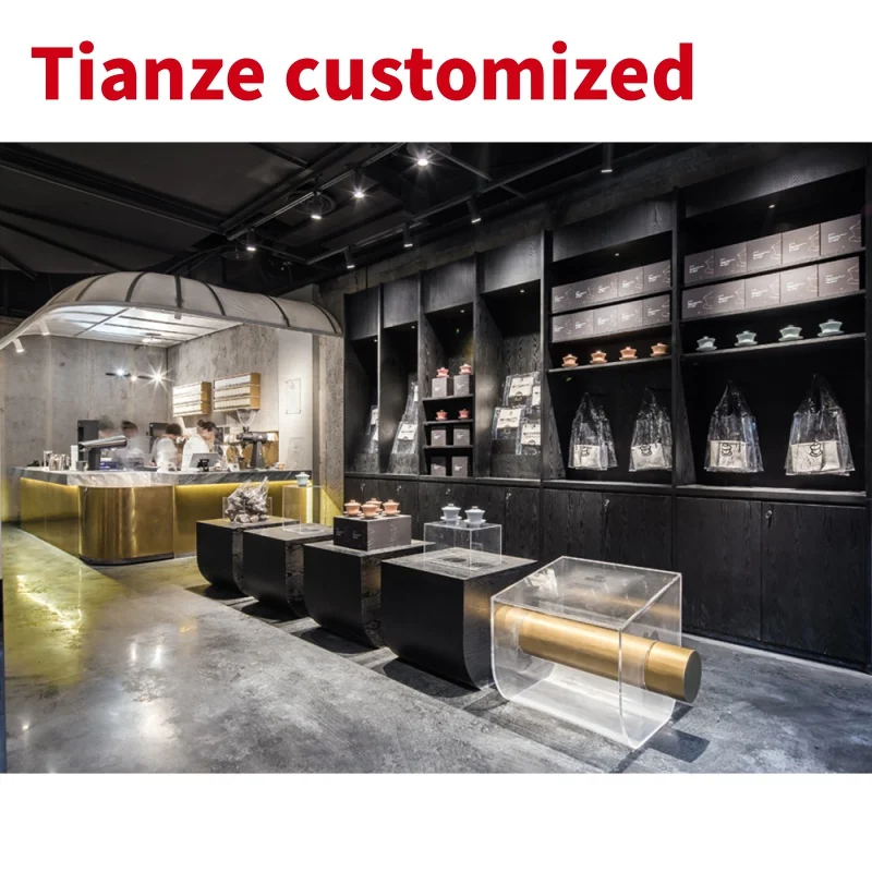 

(customized)One Stop Elegant Bubble Tea Store High End Shop Fittings Factory Supply Milk Tea Leisure Shops Interior Layout Decor