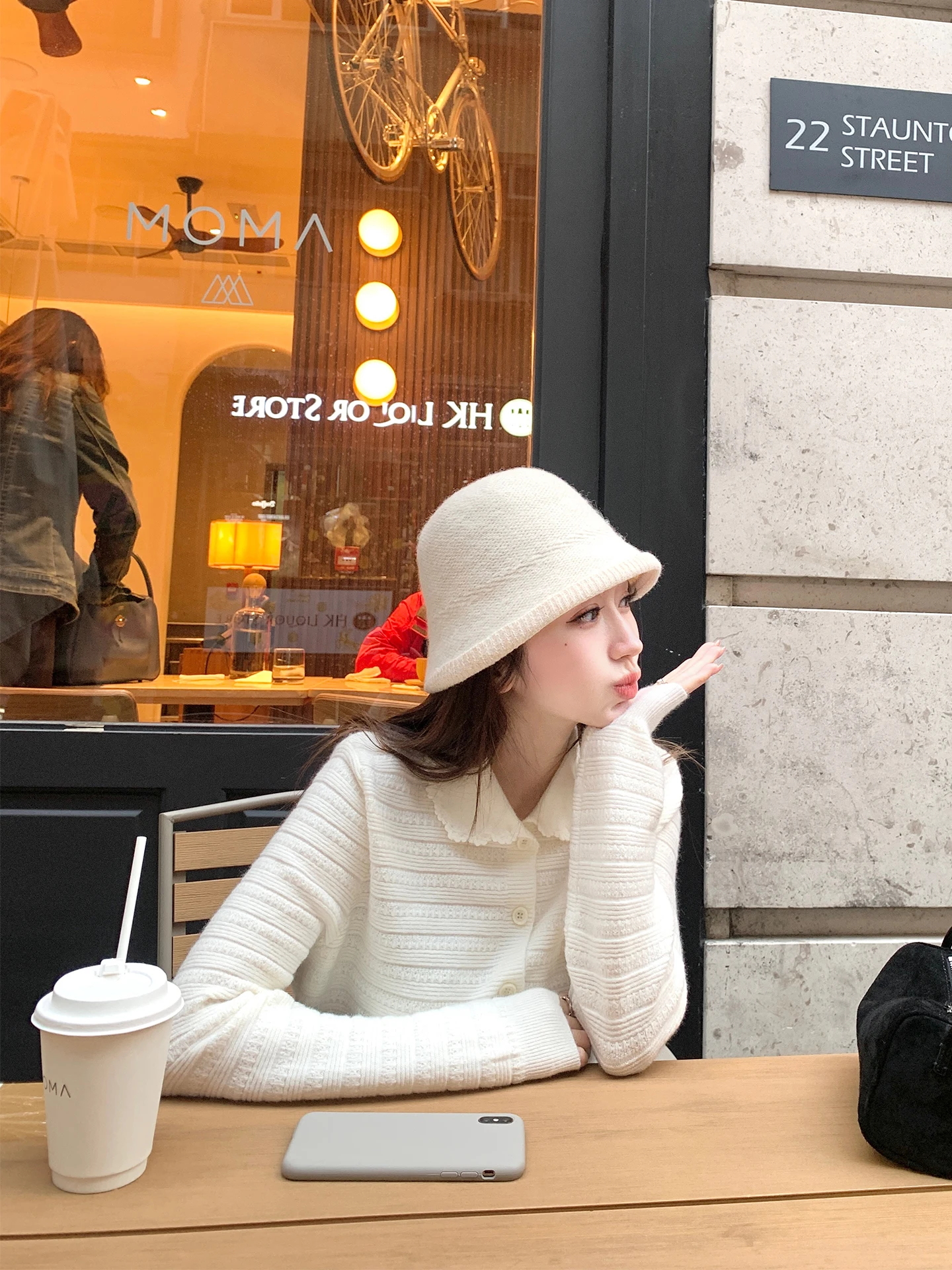 

YANUOYU Women's Knitted Sweater with Lace Collar Long Sve Turn-down Collar Knitwear Floral Patterned for Layering