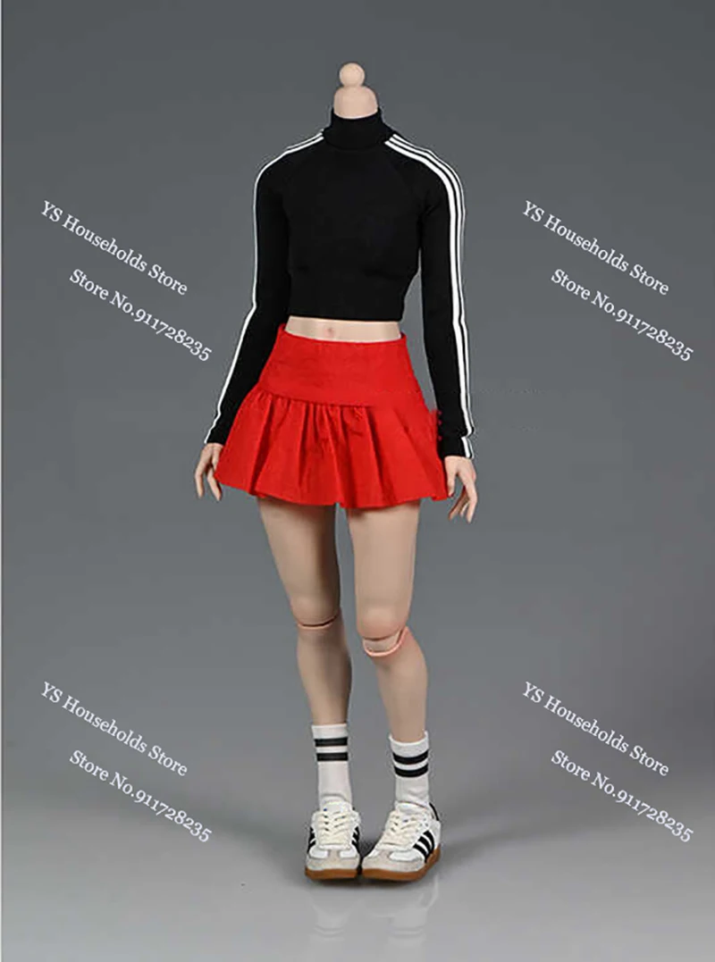 1/6 Female Soldier Solid Color Short Pleated Skirt Simplicity All-match Dress Accessory For 12