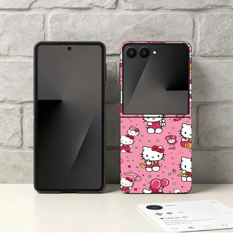 Red Hello Kitty Back Phone Cover Funda Case for Samsung Galaxy Z Flip 8 Z Fold 8 7 6 5 4 3 Flip5 Flip3 Z Flip 7 6 5 4 3 Flip7 FE