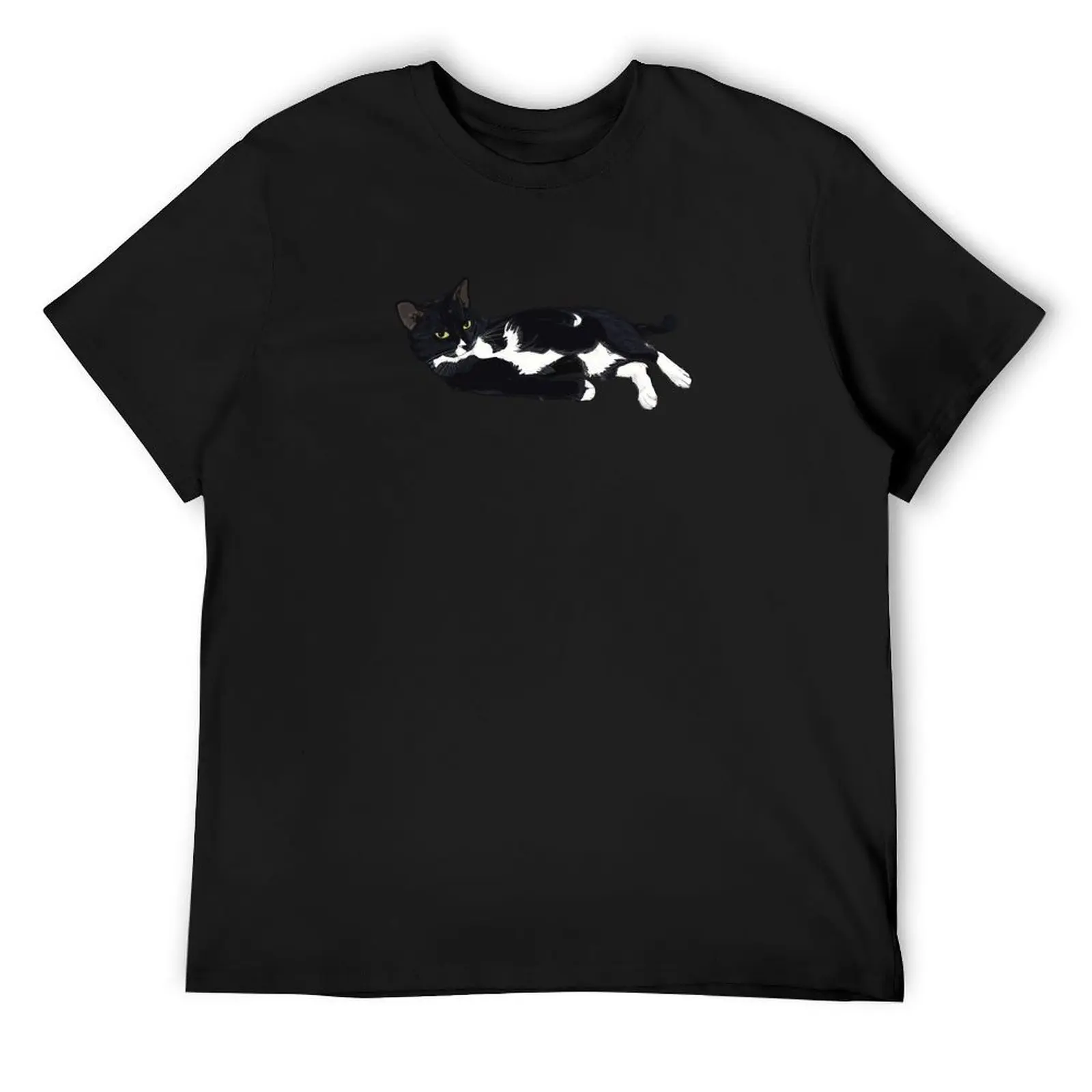 

Tuxedo Cat Lounging T-Shirt cotton graphic tees rapper graphic tees new gifts and t-shirts mens fashion