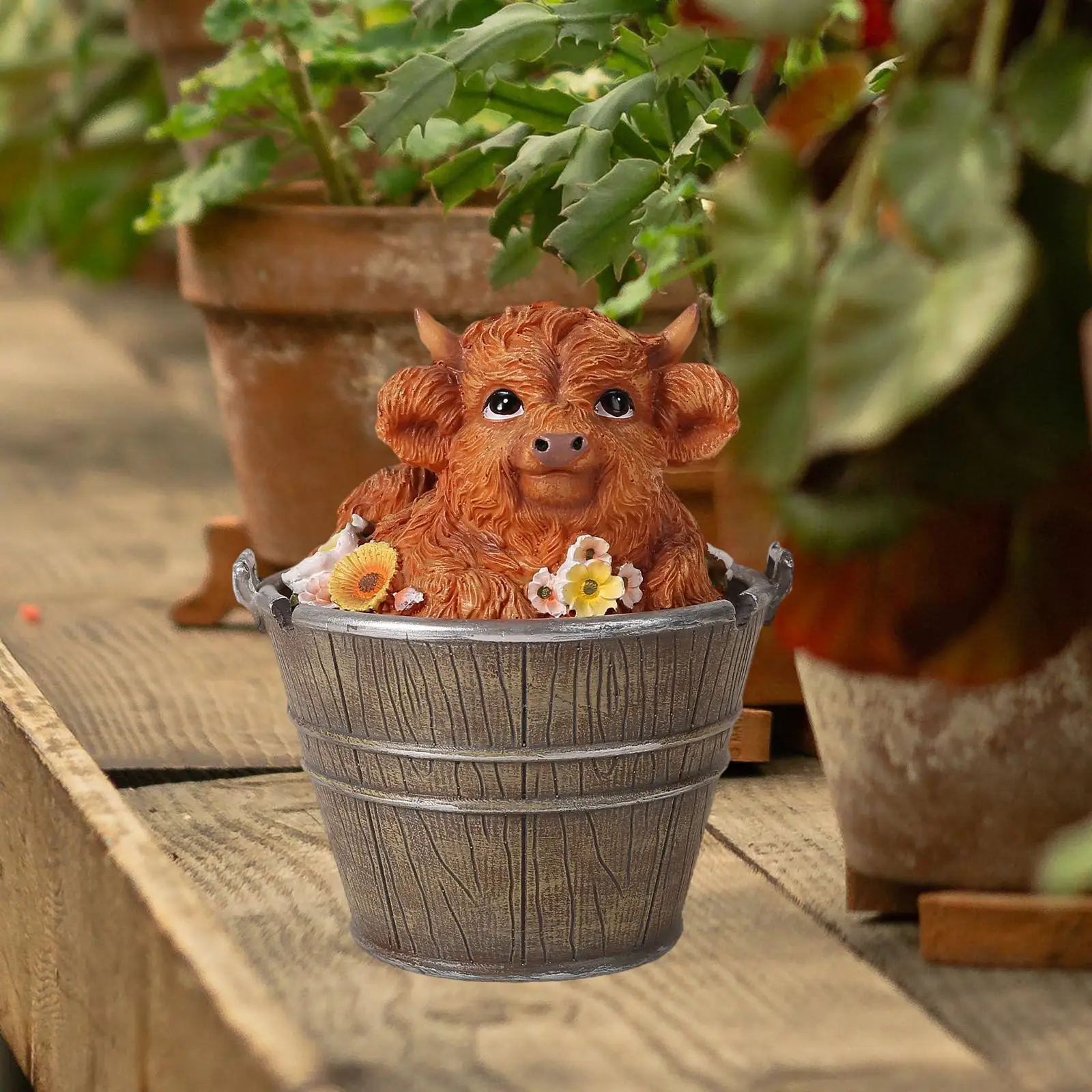 

Статуя фигурка животного в деревенском стиле, коллекционная креативная скульптура, садовая статуя для наружного балкона, патио, фермерского дома