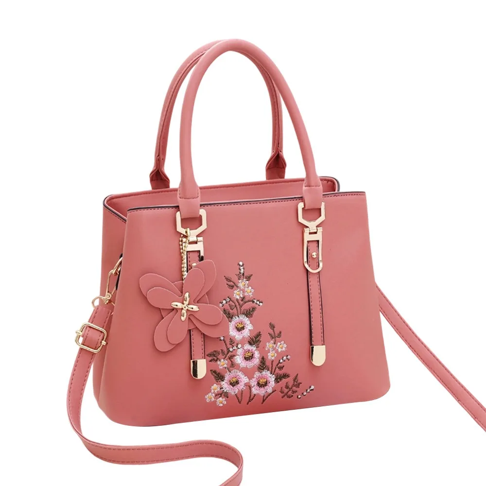 

Fashion PU Leather Shoulder Bags with Pendant Large Capacity Embossed Crossbody Bag Solid Color Ladies Handbags