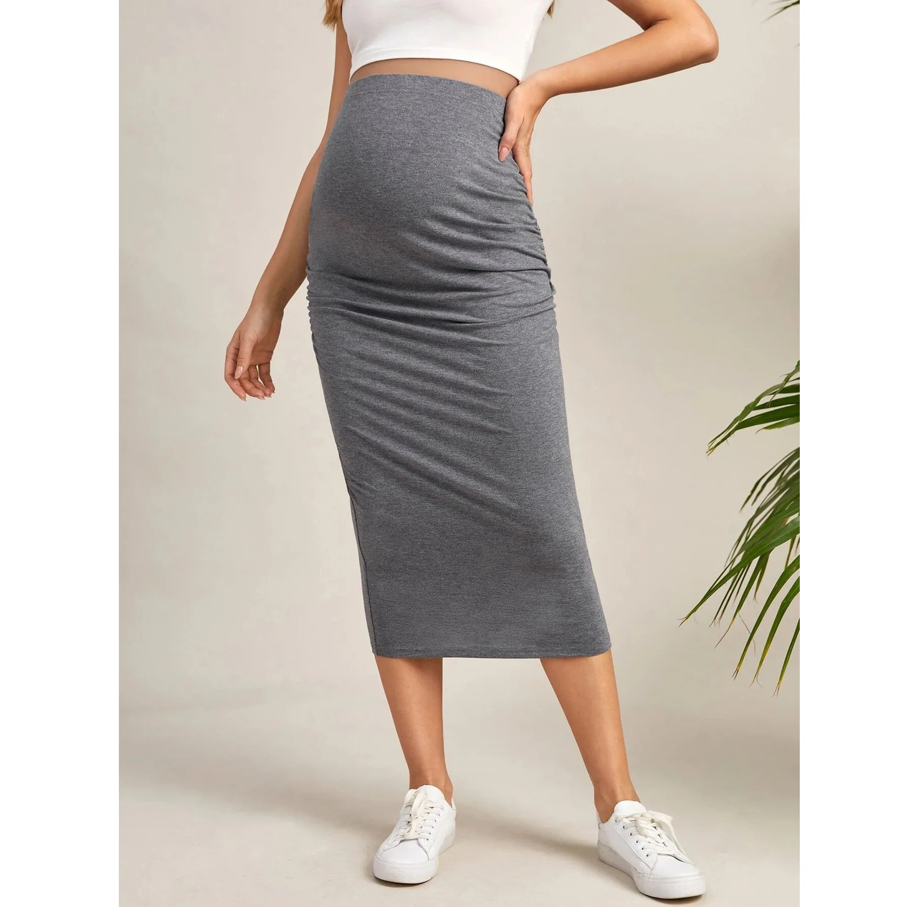 

Pregnant Women's High Waist Solid Color Short Skirt Rushing Slim Pencil Bottoms for Pregnant Women Summer 24ss Y2k Pregnancy