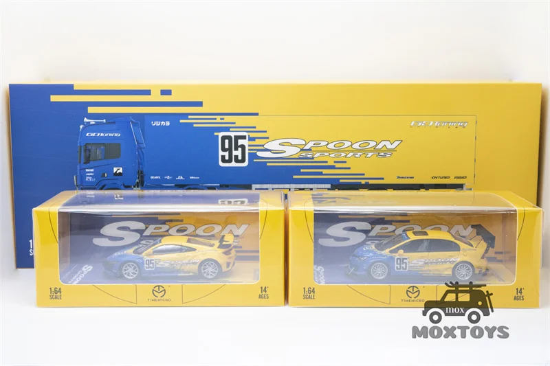 Time Micro 1:64 Container transport vehicle Civic NSX Spoon Diecast Model Car