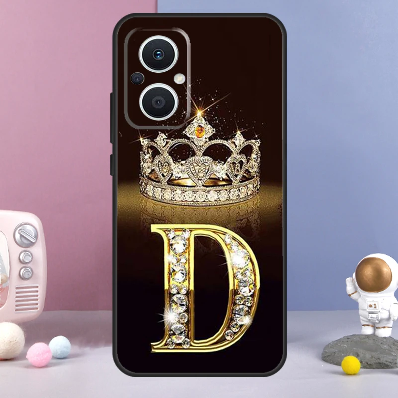 Letter Monogram Gold Marble Cover For OPPO Reno 8 Lite 4 5 6 7 10 Pro 8T 2Z 5Z 4Z OPPO Find X6 Pro X5 X2 X3 Lite Case