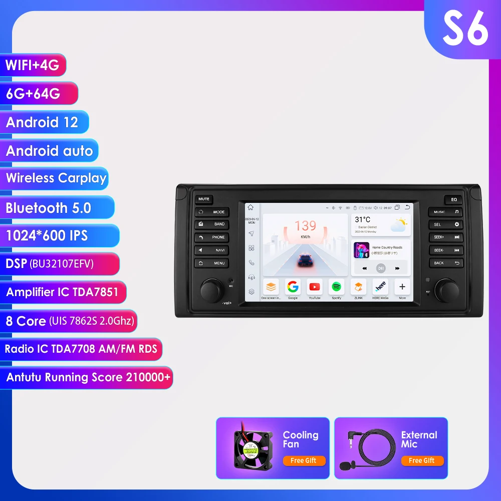 Hizpo Auto Intelligente Systemen Voor Bmw 5 Series E39 X 5 E53 M5 1996-2003 Multimedia 2din Autoradio Android 13 Auto Carplay 7862 4G