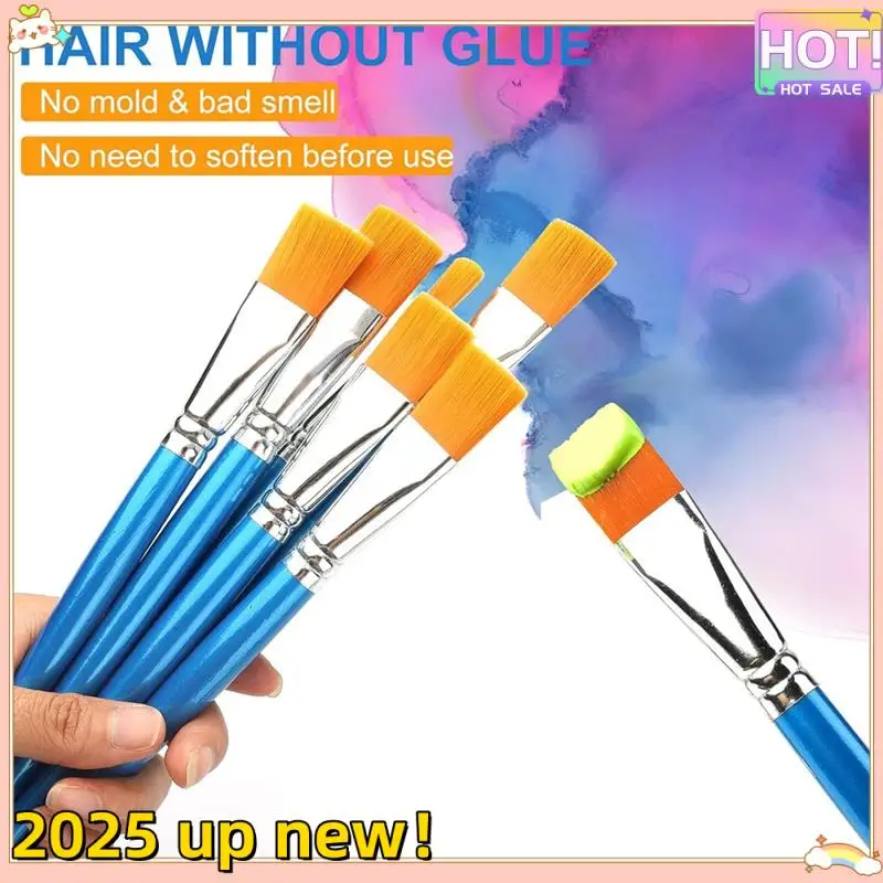 L47A-Flat Paint Brushes For Acrylic Painting,12Pcs Large Synthetic Paint Brushes Bulk With Wooden Handle For Acrylic,Crafts