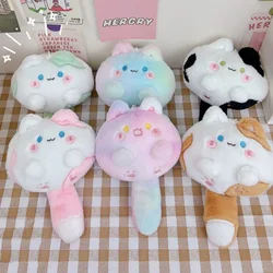 Pendant Long Tailed Cat Plush Keychain Squeak Cute Cat Soft Tail Plush Toy 12CM Cartoon Soft Stuffed Cat Keyring