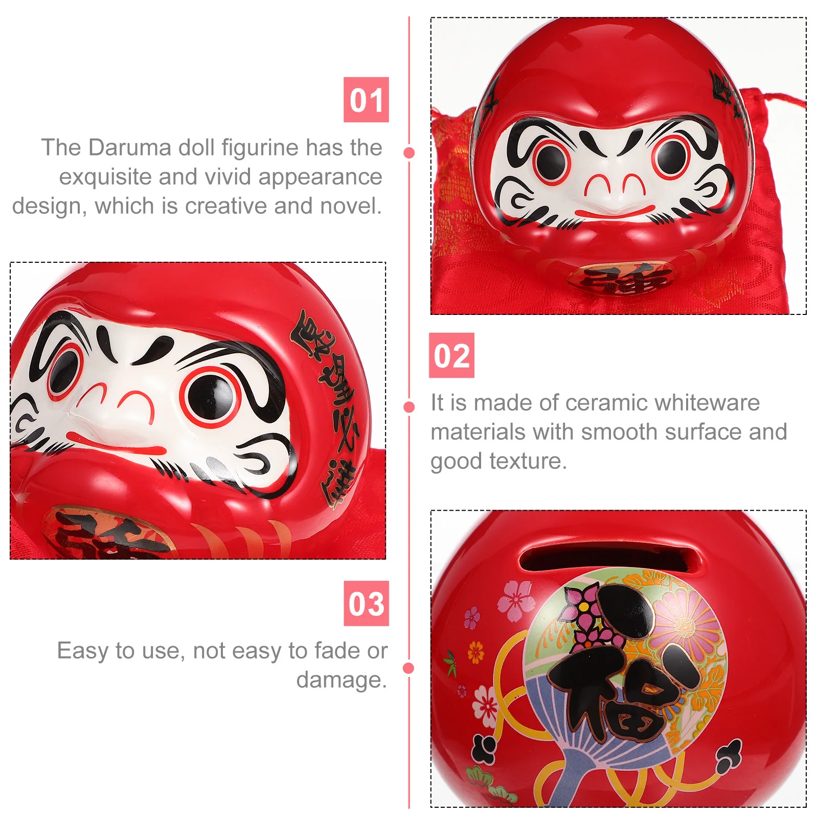 

Zerodeko Japanese Style Painted Ceramic Miniature Desktop Decor Exquisite Figurine Set