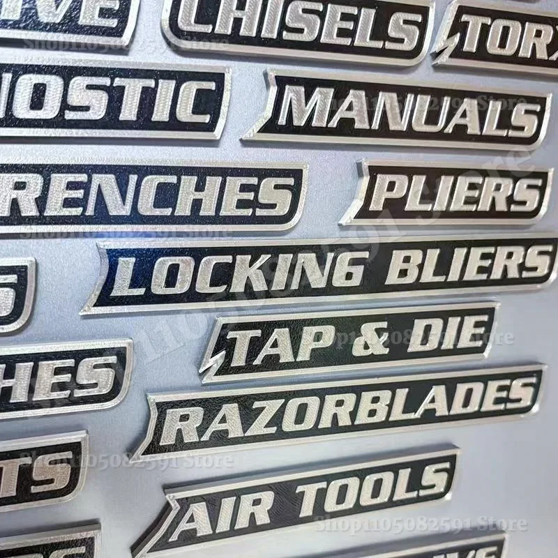 

12 Pack of Magnetic Toolbox Labels, 3D Printed Toolbox Drawer Tags Magnetic Tool Box Labels, Quick Identifying Tool Box Drawers