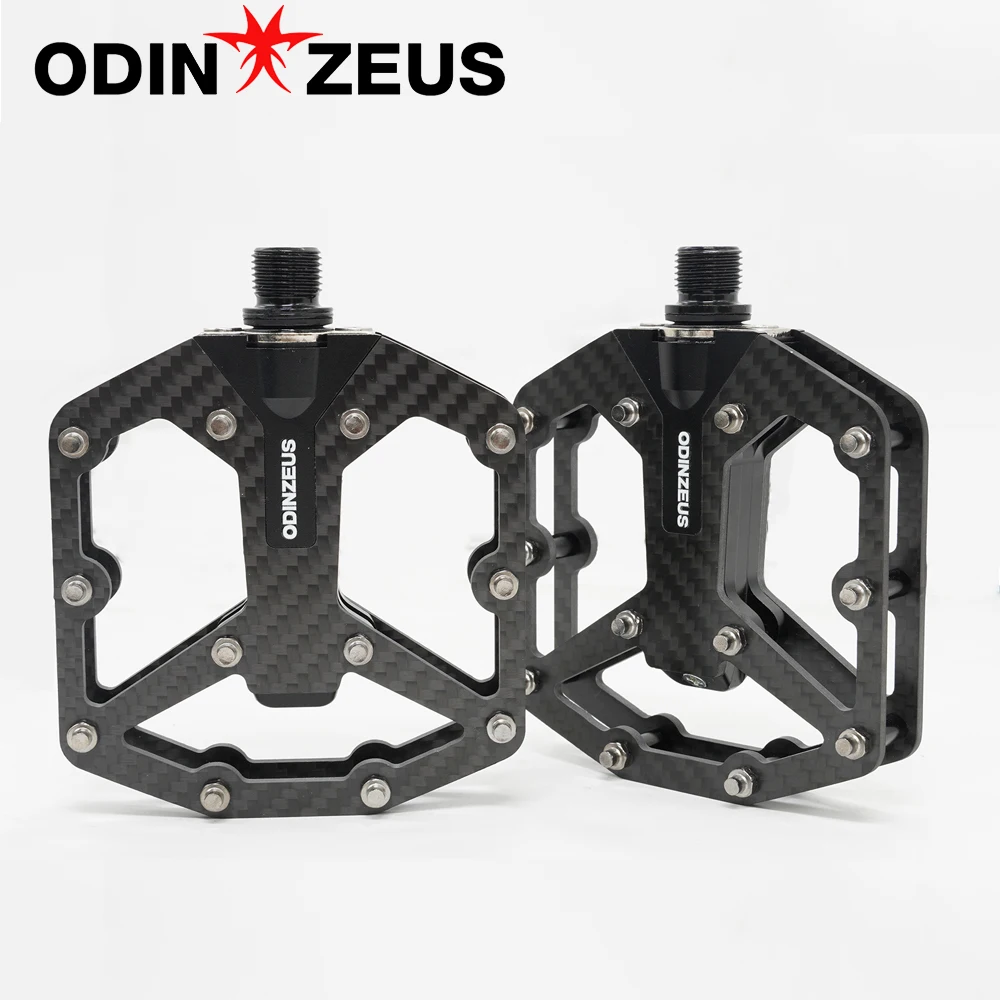 

ODINZEUS carbon fiber DU pedals, road mountain bike pedals, titanium axle, double-sided anti-slip spikes, bicycle accessories