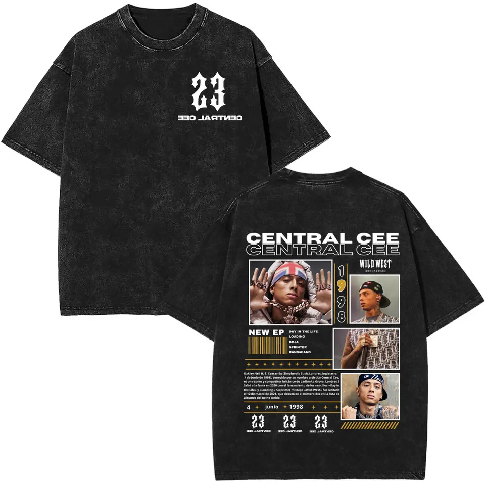 central cee ツアー限定Tシャツ Mサイズ Rapper CENTRAL CEE WILD WEST Tour 2025 Vintage Washed T Shirts
