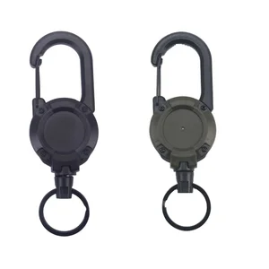 Anti Lost Sporty Retractable Elastic Keychain Automatic Retractable Wire Rope Antitheft Easy-to-pull Buckle Rope Key Ring
