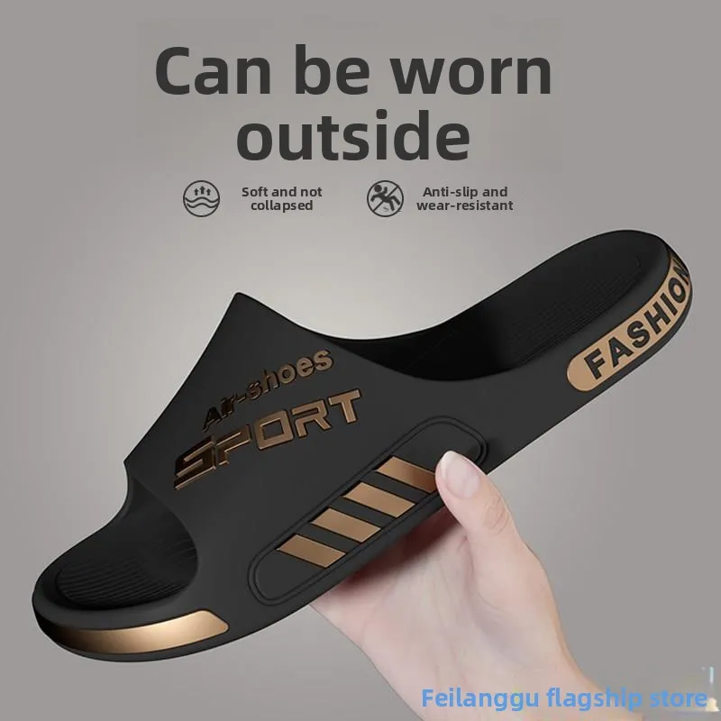 

Мужские летние уличные нескользящие модные тапочки для ванной и дома, большие размеры, с поддержкой стопы, на подошве EPR