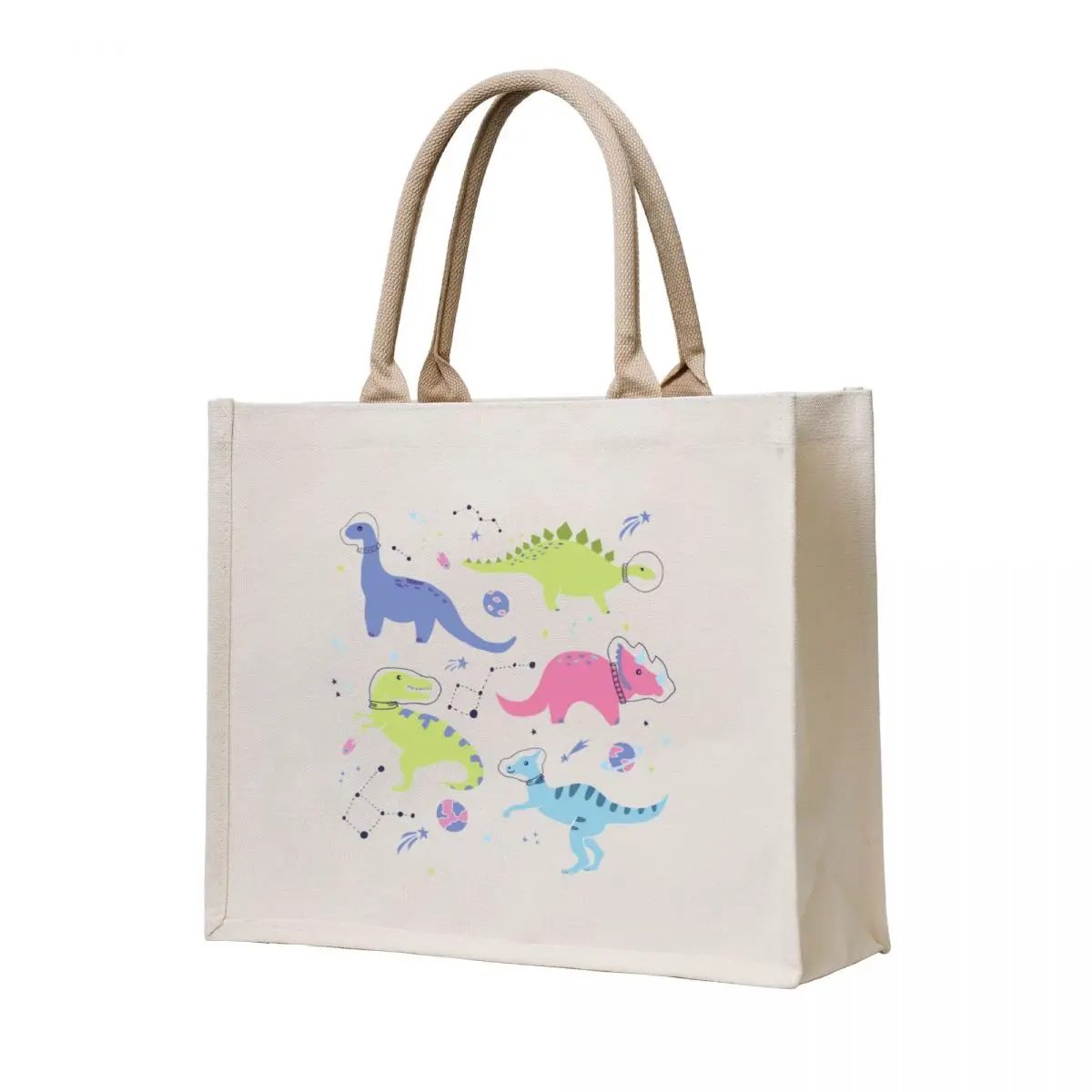 

Space Dinosaurs in a Purple Sky Tote Bag Women's bags personalized tote bag sac pour femme tote bags cloth bags