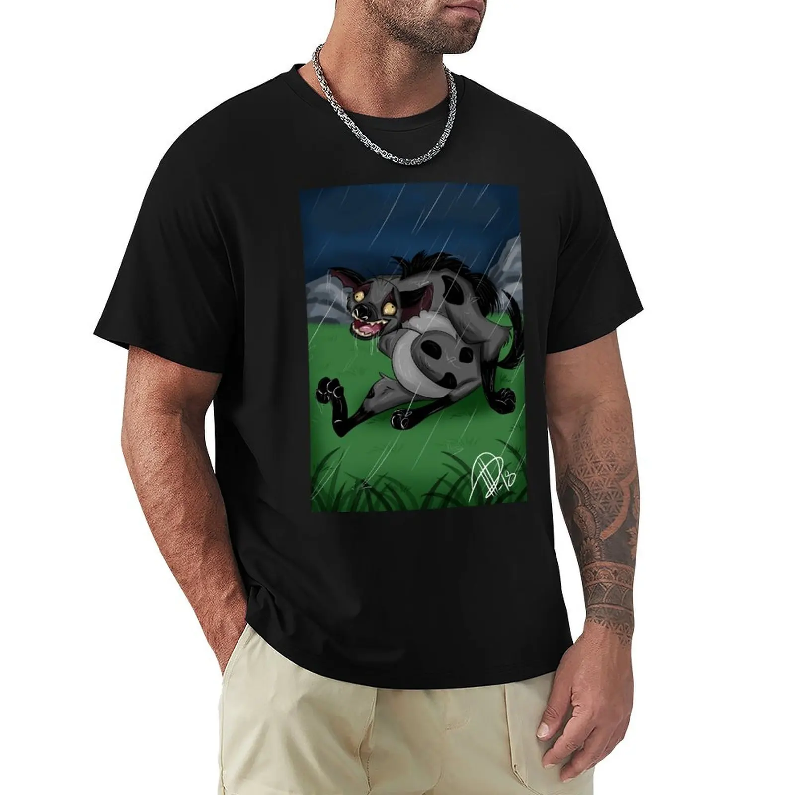 Cartoon Funny Hyena T-Shirt kawaii clothes customizeds Short sleeve tee customs t shirts for men