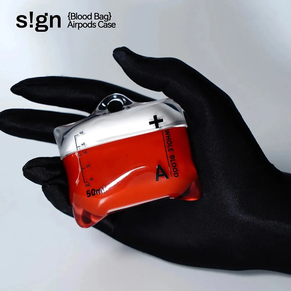 Emergency Blood Packs Airpods pro Liquid Silicone Headphone Case Customised High-Transparency Shell Anti-drop Protective Case