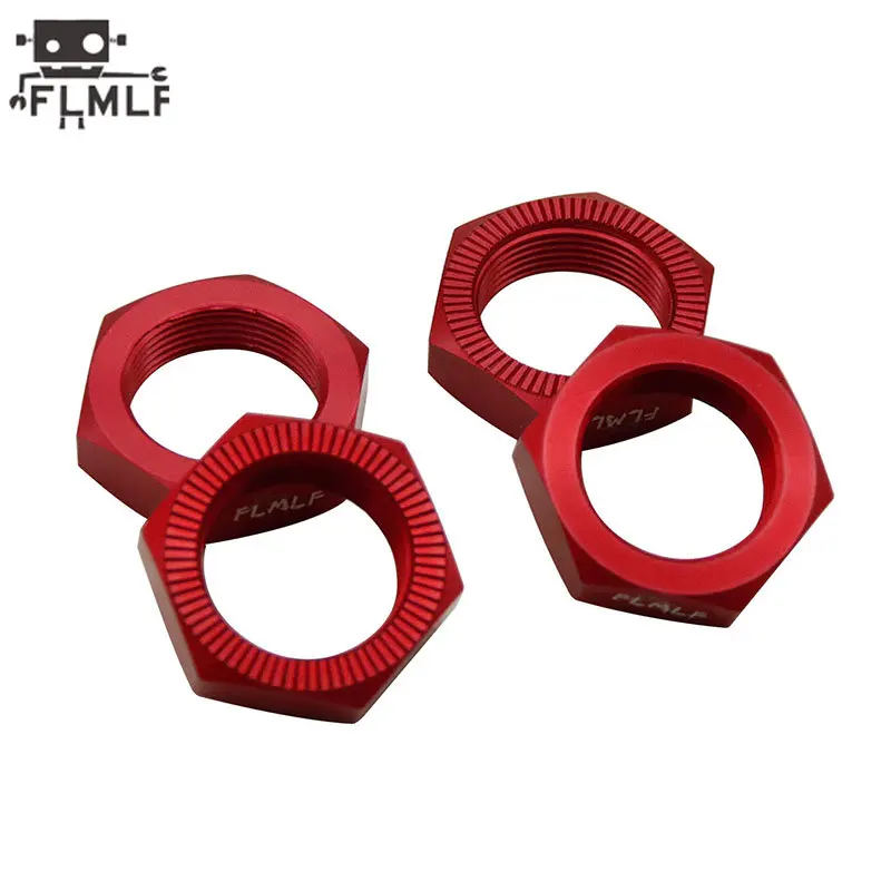 FLMLF CNC Metal Wheel Nut Kit for 1/5 HPI ROFUN BAHA ROVAN KM BAJA 5B 5T 5SC Truck Rc Car Tyre Adapter Parts