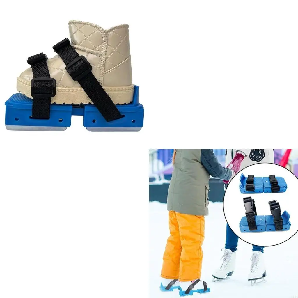 

Small Ski Skates Short Skating Ski Shoes Kids Short Snowskates Portable Ice Skates for Snow Winter Sports Easy to Use