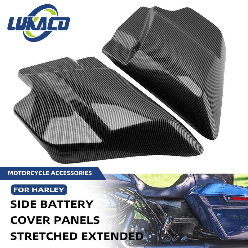 

Motorcycle Side Battery Covers Carbon Fibre Pattern For Harley Touring Electra Street Glide Road King 2023-2025 Protector Guard
