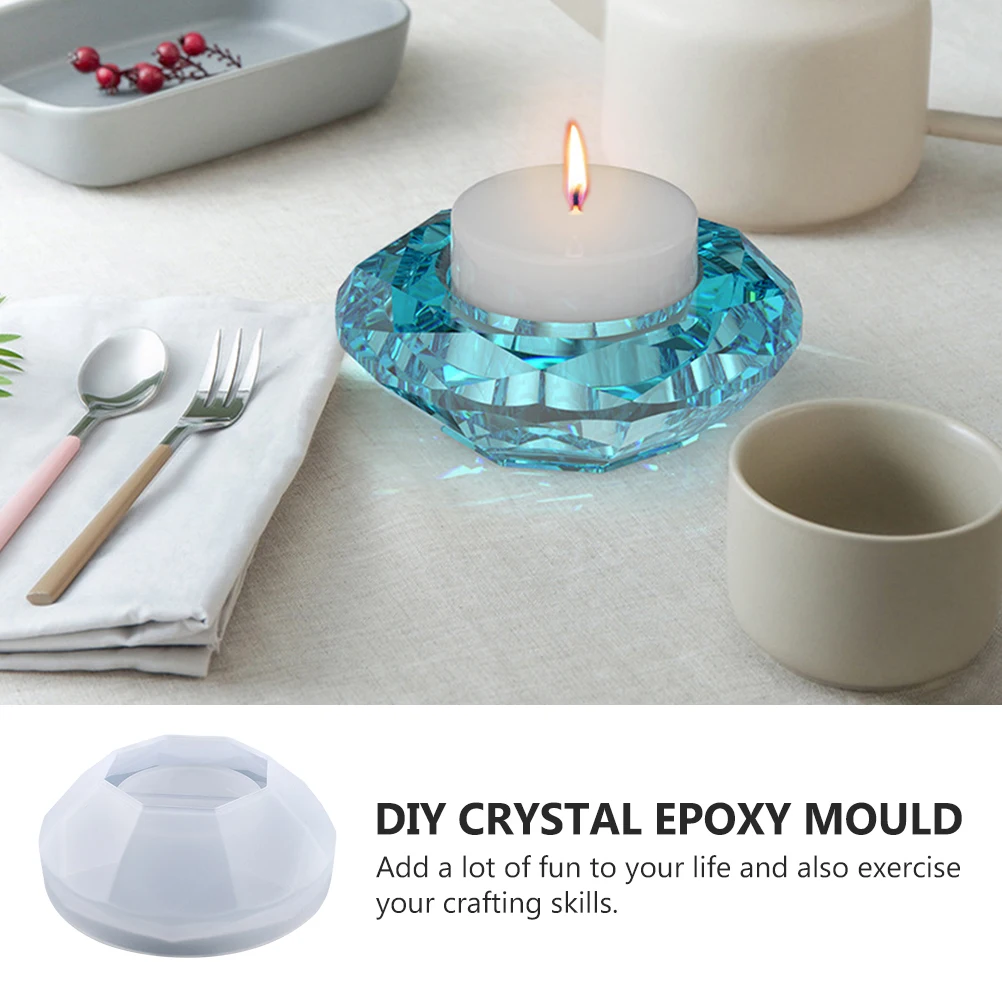 

Diamond Candleholder Mold Silicone Tealight Holder Diy Epoxy Casting Resin Mold For Handmade Candlestick Easy Wash