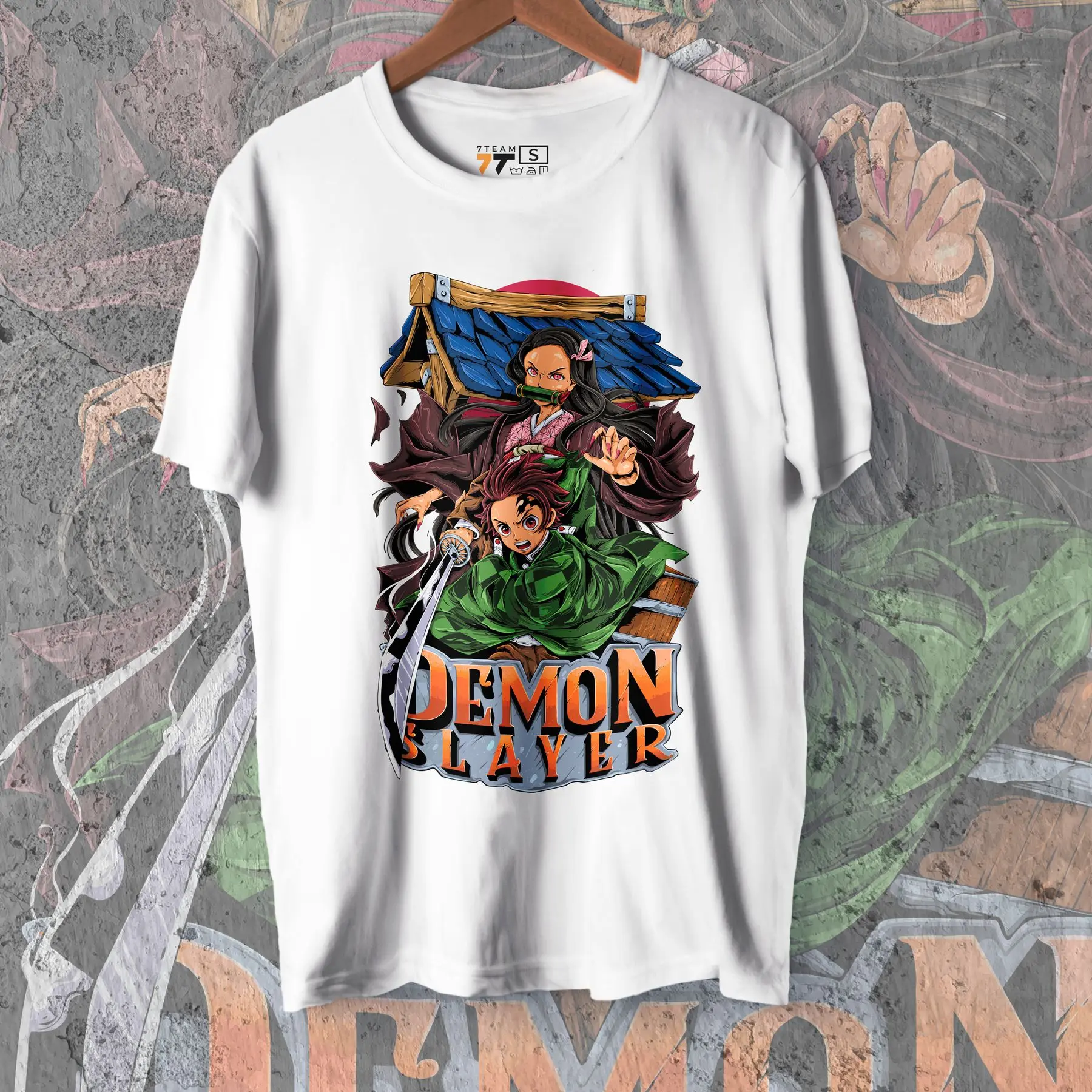 

T-shirt with Demon Slashing Blade print - Tanjiro and Nezuko W