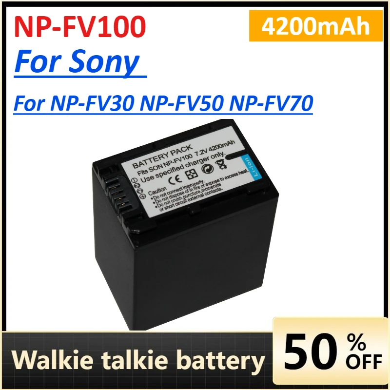 

NP-FV100 4200mAh Camera Batteries NP FV100 for Sony NP-FV30 NP-FV50 NP-FV70 SX83E SX63E FDR-AX100E AX100E Rechargeable Battery