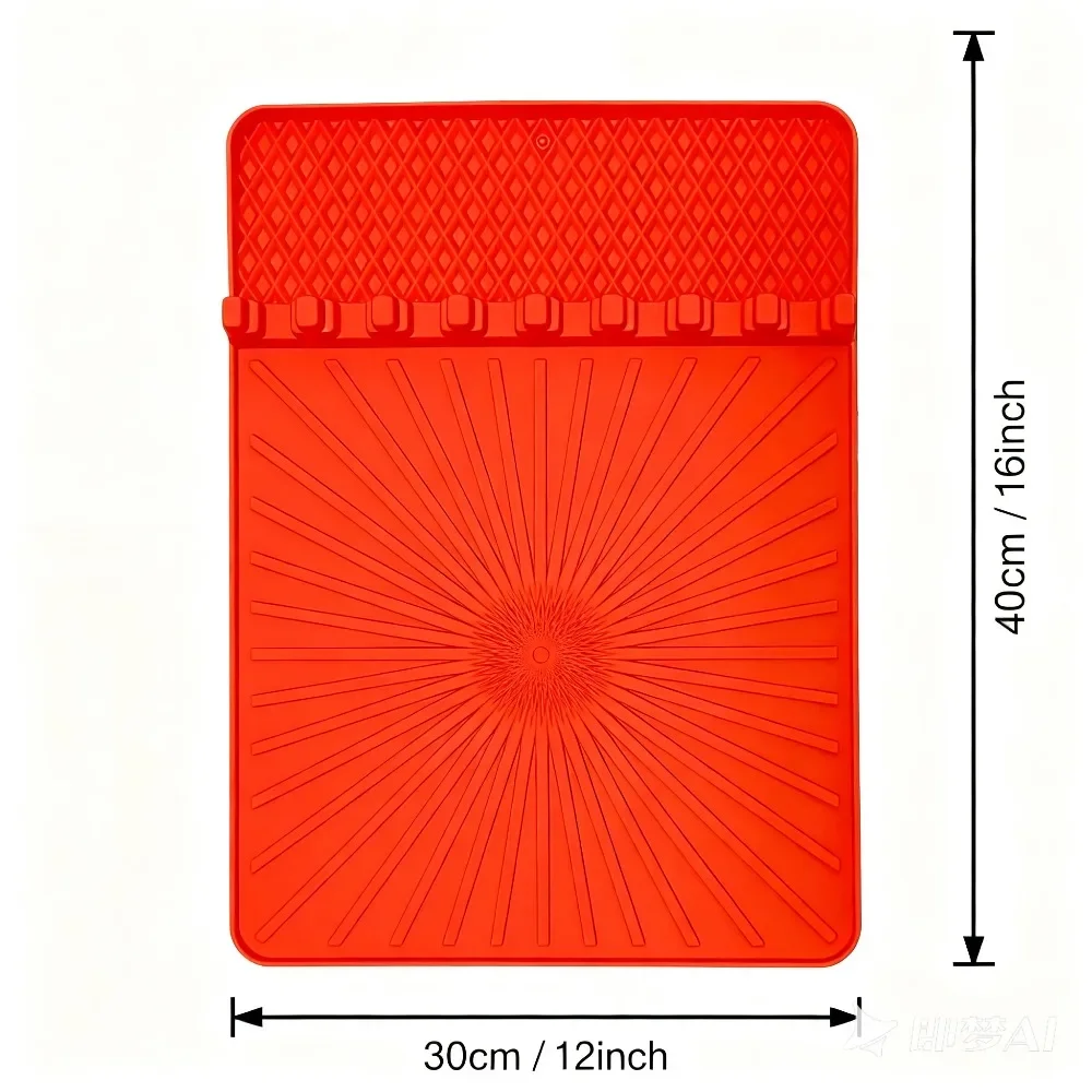 شواية سيليكون مع وسادة تنقيط، حصيرة ملعقة، أدوات ملحقات شواية الشواء للحجر الأسود، وسادة رف جانبية للمطبخ الخارجي