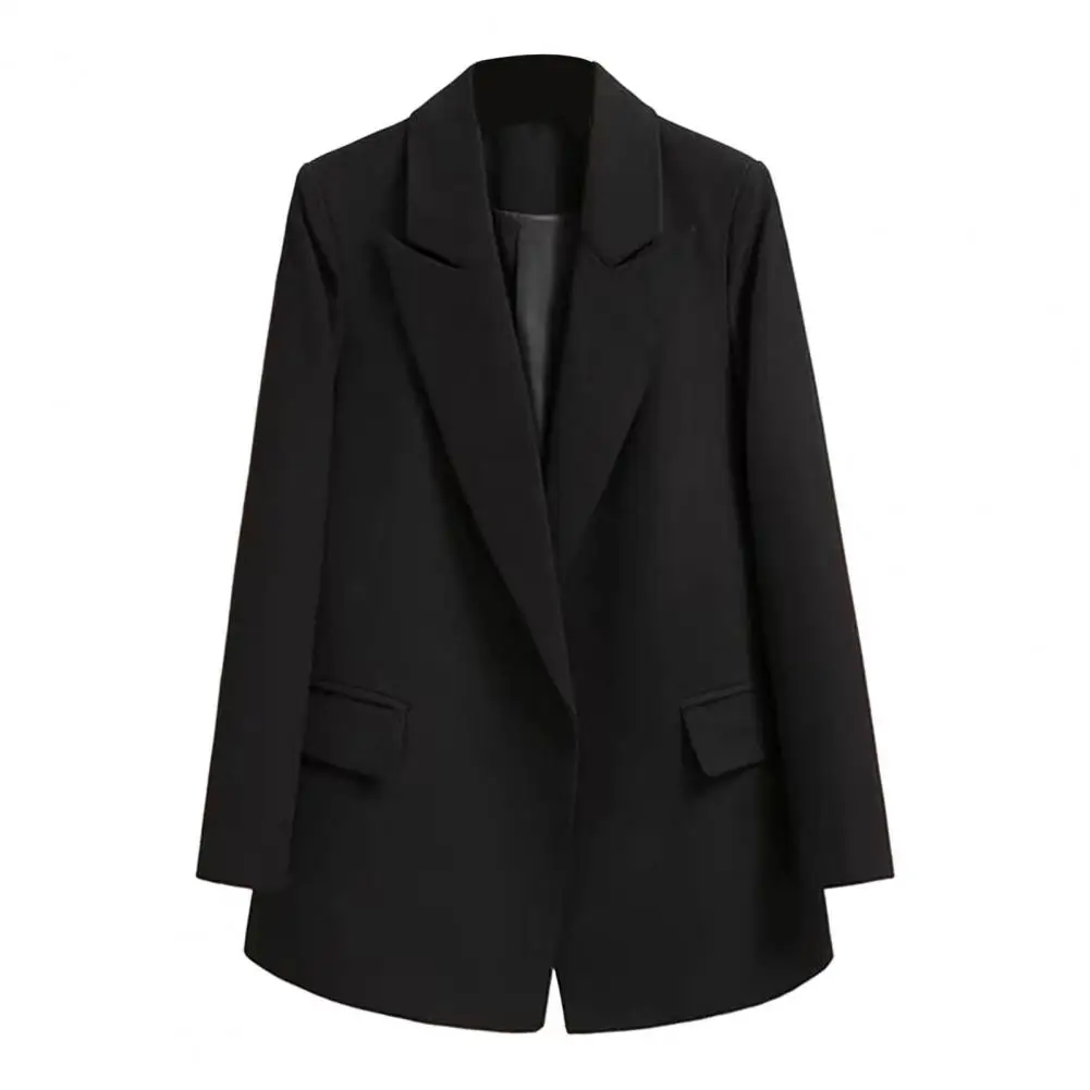 Blazers de manga larga con solapa para mujer, Chaqueta de traje con bolsillos y cordones, prendas de vestir exteriores para oficina, primavera y otoño