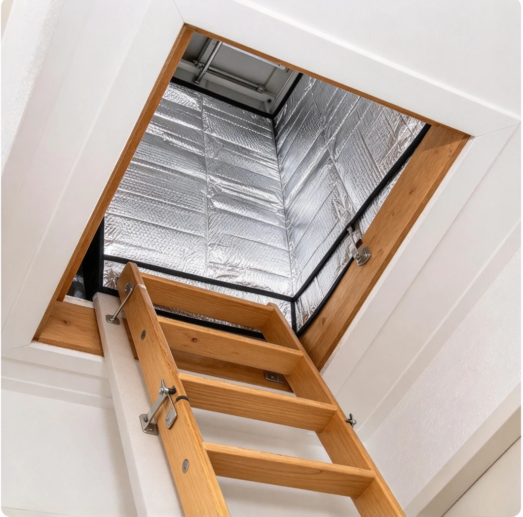 Attic Staircase Insulation Cover,Aluminum FoilInsulation Dustproof Tent,Universal for All Seasons,Attic Opening Protective Cover