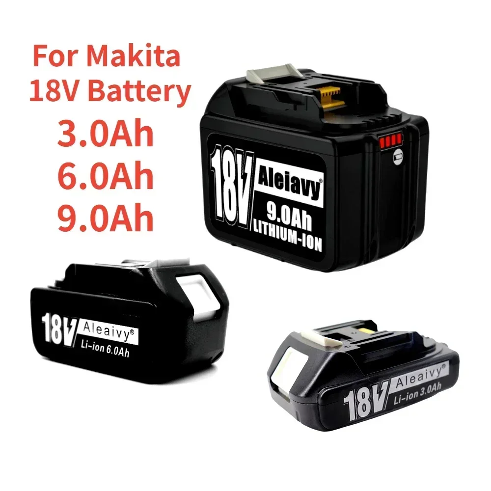 Batería recargable BL1830 de 18V, batería de iones de litio de 9000mAh y 6000mAh, batería de iones de litio de 18 voltios para herramienta eléctrica Makita BL1860