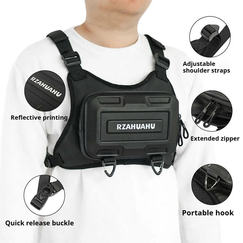 

Motorcycle Chest Bag Cycling Multi-Function Bag Hardshell Multi-Function Tactical Chest Bag Tooling Riding Bag Street Hipster