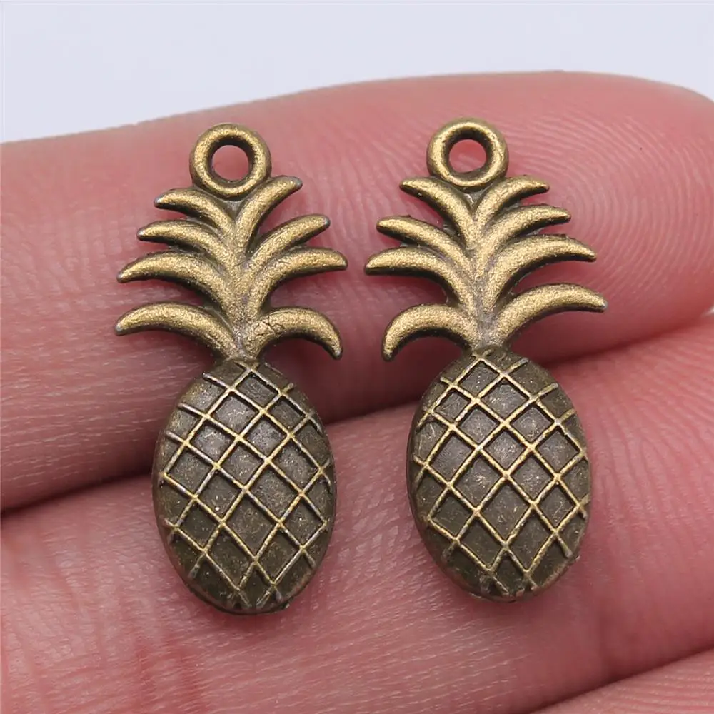 10pcs Charms Double Sided Pineapple 23x10mm Antique Making Pendant Tibetan DIY Handmade Jewelry