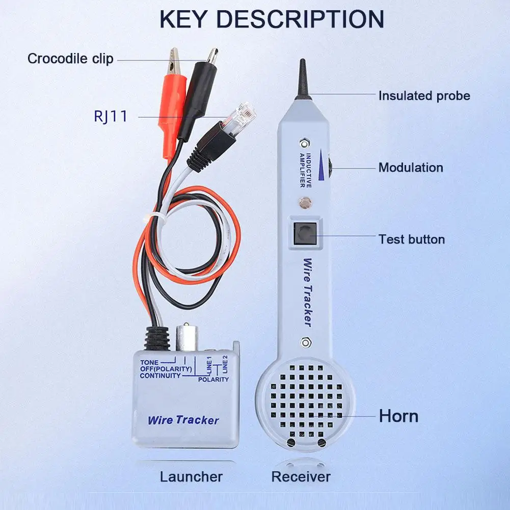 200EP Tone Generator Kit Wires Tone Tracer High Accuracy with Inductive Amplifier Insulation Probe Cable and Wire Repair Testing